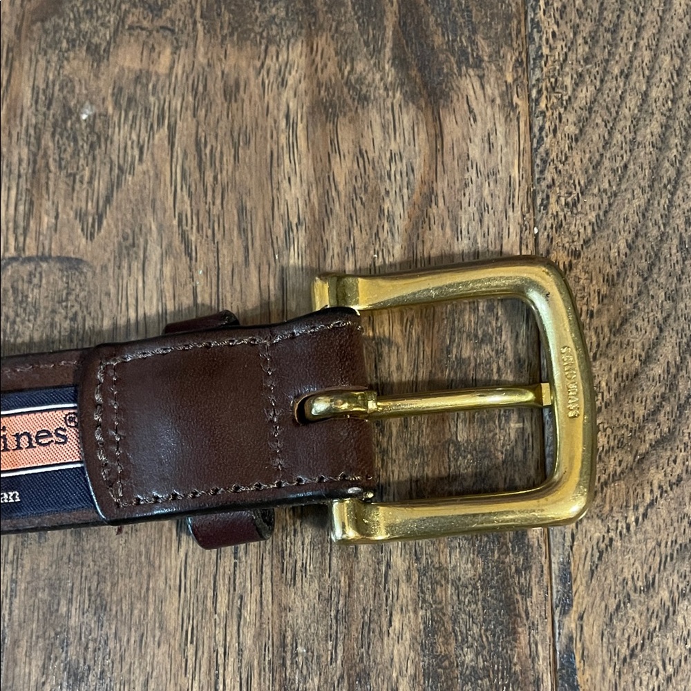 Vineyard Vines Navy Sailboat Belt - Picture 3 of 7